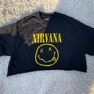 nirvana cropped tee shirt